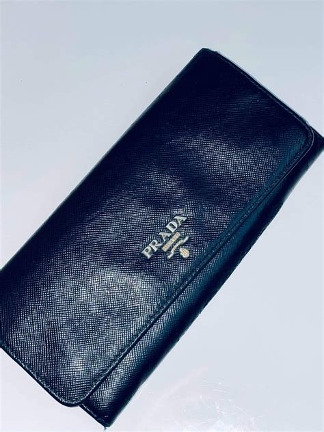 prada old leather wallet|authentic prada wallet sale.